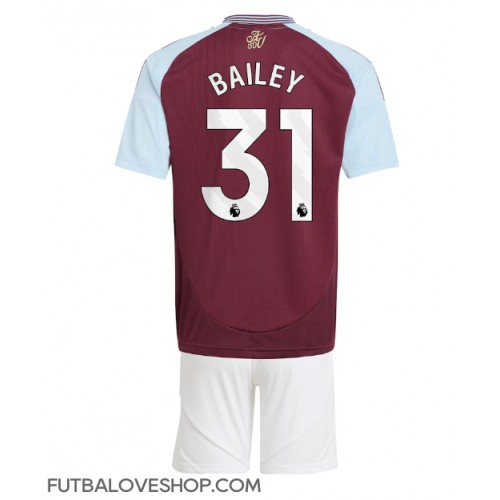 Dres Aston Villa Leon Bailey #31 Domáci pre deti 2024-25 Krátky Rukáv (+ trenírky)